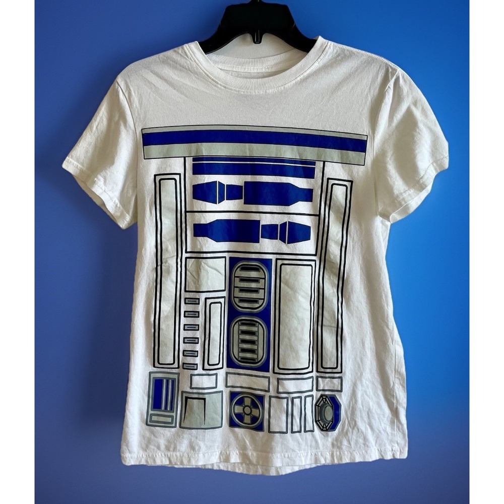 Star Wars I Am R2D2 Flip Costume T-Shirt Mens Small White Short Sleeve Excellent